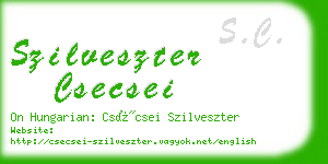 szilveszter csecsei business card